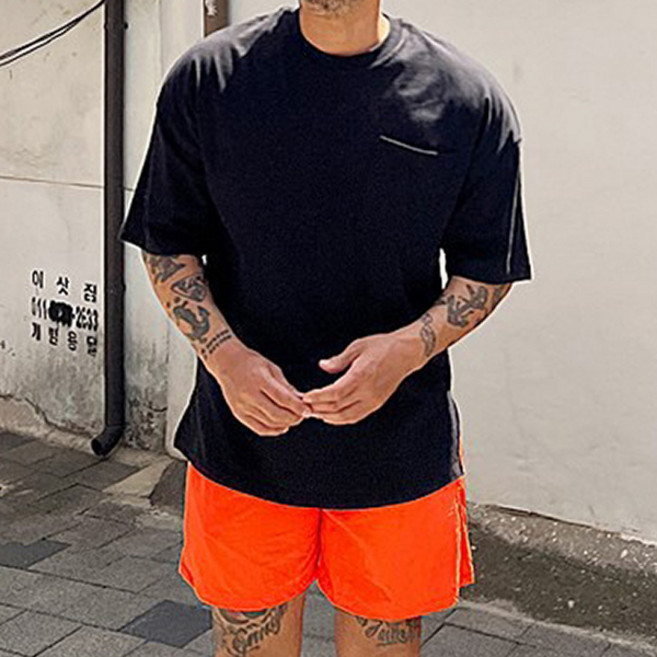 水洗素色短袖T恤