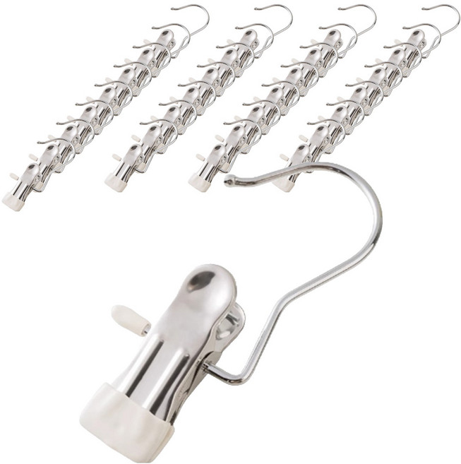 디오셀 다용도 논슬립 외집게걸이, 화이트, 50개