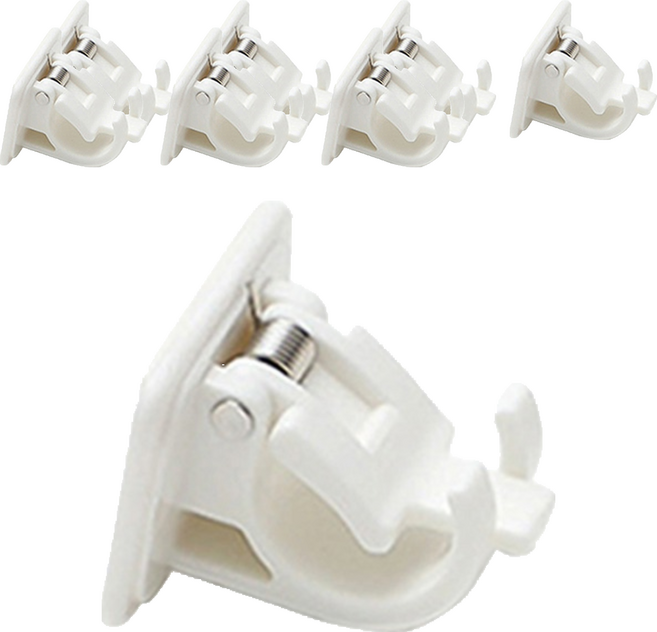 월드크린 무타공 스프링 압축봉 브라켓 홀더, 화이트, 8개