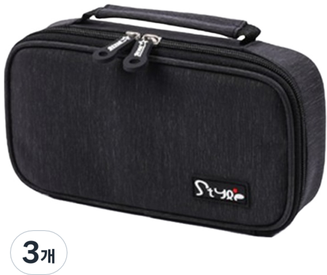 대용량 파우치 필통 R99262, 블랙, 3개