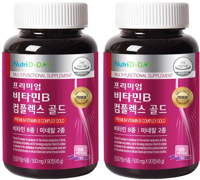 뉴트리디데이 프리미엄 비타민B 컴플렉스 골드, 90정, 2개 - 쿠팡