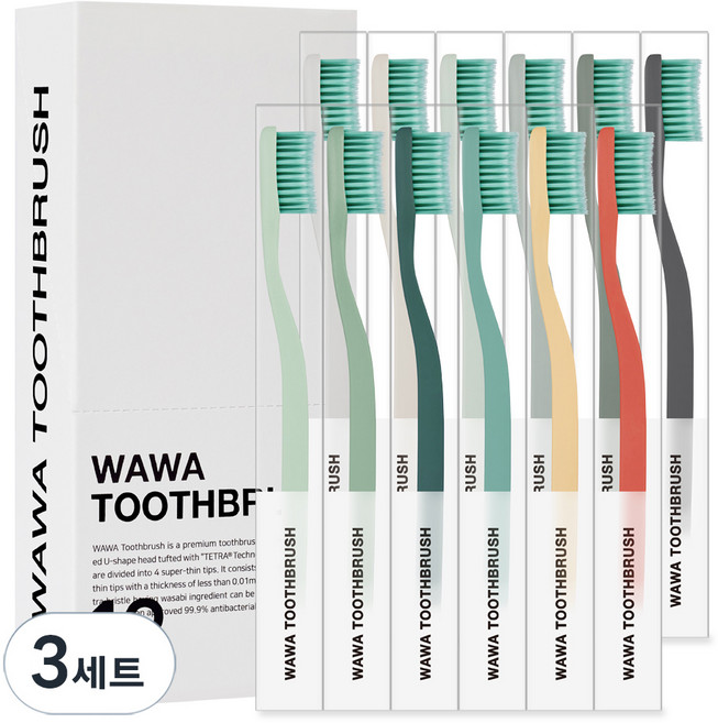 RoRoBELL 頂級高級超細毛Wawa牙刷, 12入, 3套