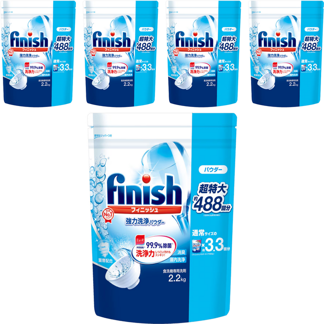 finish MUSE 洗碗機專用洗碗粉, 2.2kg, 5袋