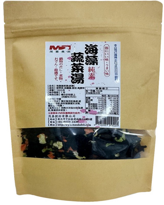 茂喜食品 海藻蔬菜湯, 100g, 1包