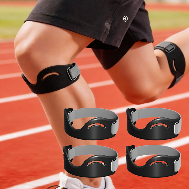 피넬 실리콘 슬개골 무릎 보호대 2p, 블랙, 4개