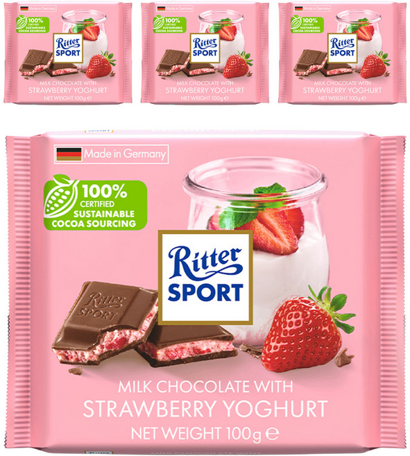 리터스포트 딸기요거트 초콜릿, 100g, 4개