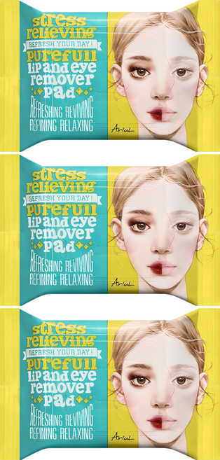 아리얼 스트레스 릴리빙 립앤아이 리무버 패드 30p, 55g, 3개