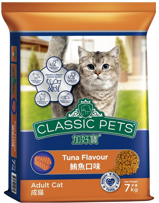 CLASSIC PETS 加好寶 成貓用 乾糧, 鮪魚口味, 7kg, 1袋