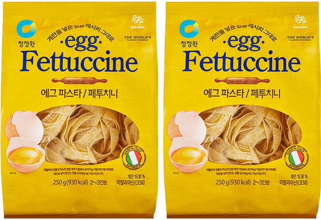 청정원 에그 파스타 페투치니, 250g, 2개