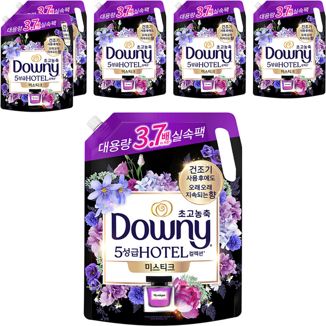 다우니 초고농축 호텔 컬렉션 섬유유연제 미스티크 리필, 2.6L, 6개