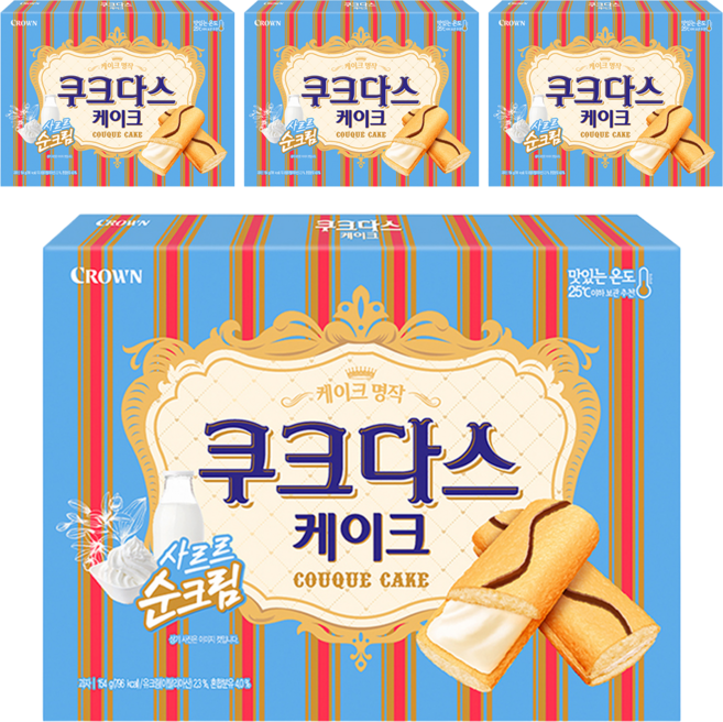 COUQUE D'ASSE CROWN皇冠鮮奶油夾心蛋糕, 154g, 4盒