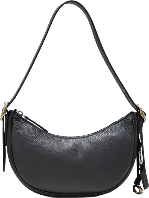 基本款半月形女用斜背包 黑色 26 x 9 x 16 公分, 黑色的