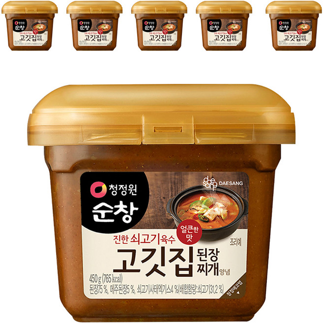 청정원순 고깃집 된장찌개 양념, 450g, 6개