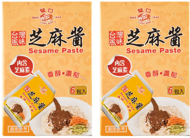 龍口 芝麻醬 台灣風味 香醇濃郁 6包入, 240g, 2盒