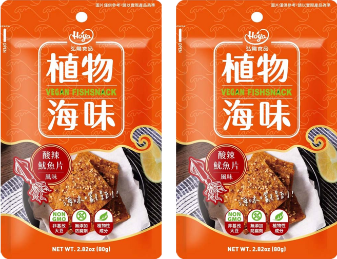 Hoya 弘陽食品 植物海味 酸辣魷魚片, 80g, 2入