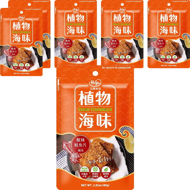 Hoya 弘陽食品 植物海味 酸辣魷魚片, 80g, 6入