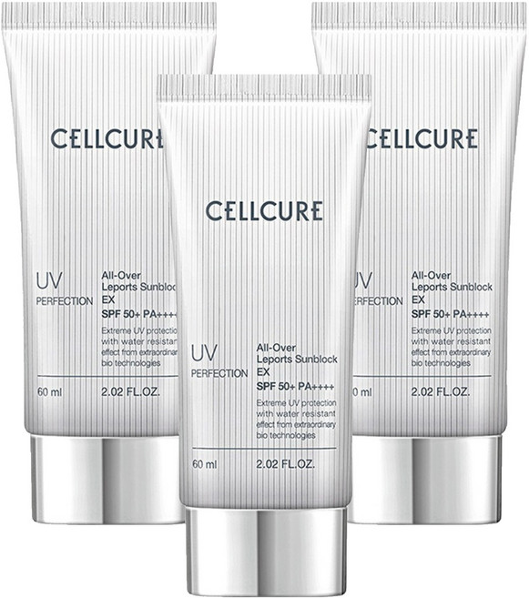 셀큐어 UV 퍼펙션 올오버 레포츠 선블록 EX SPF50+ PA++++, 60ml, 3개