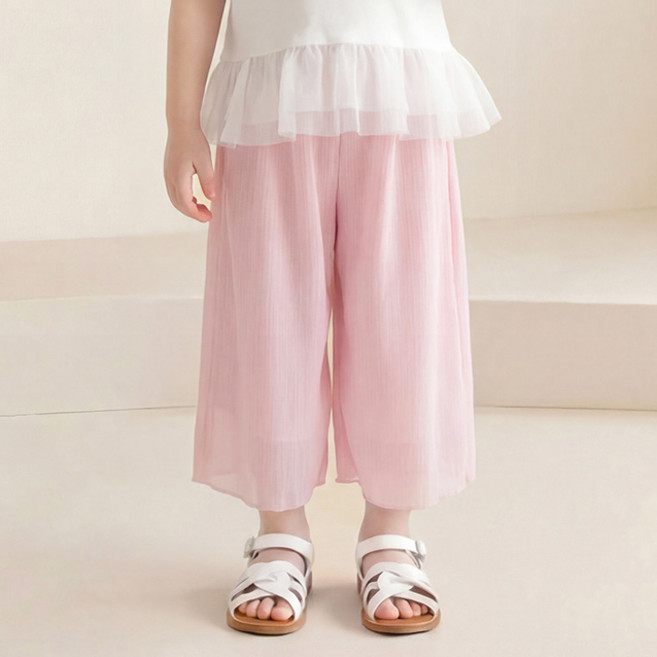 hejmini 兒童夏季涼感基本款寬褲