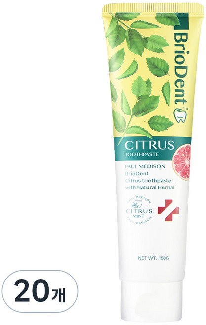 폴메디슨 브리오덴트 시트러스 민트 치약, 150g, 20개