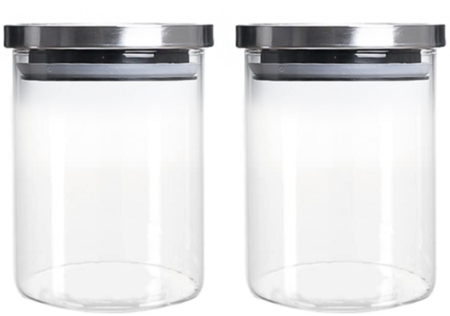 차이나다 스테인리스 원형 밀폐용기 850ml, 2개, 단품