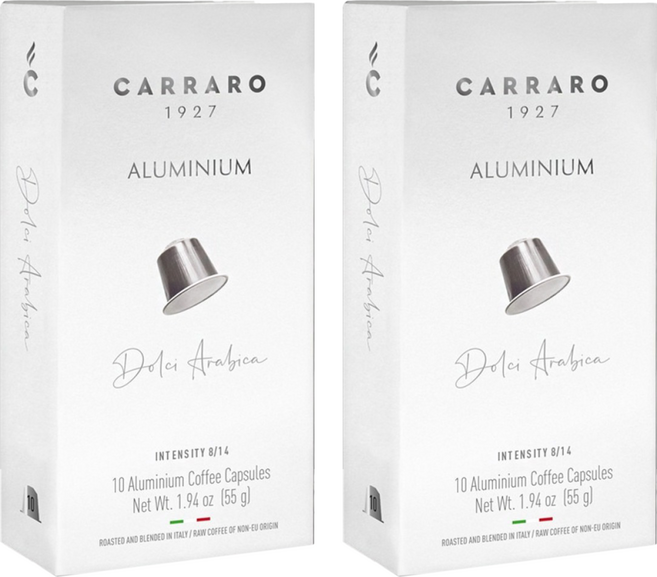 CARRARO 阿拉比卡 DOLCI ARABICA 咖啡膠囊 適用Nespresso Original 膠囊咖啡機, 5.5g, 10個, 2盒