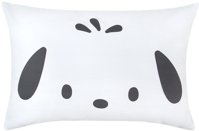 NARA HOME DECO 三麗鷗角色雙面 New Face枕套 + 超細纖維枕芯組, 帕恰狗 白色, 1組