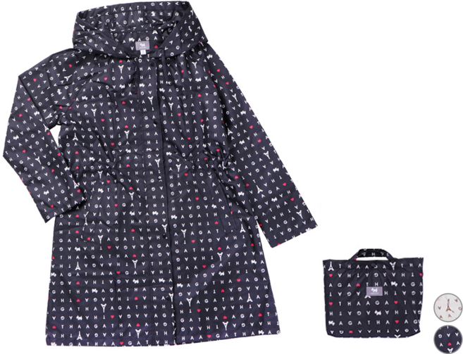 아가타 로고클래식 레인코트 성인용 우의 + 분리형 파우치 세트