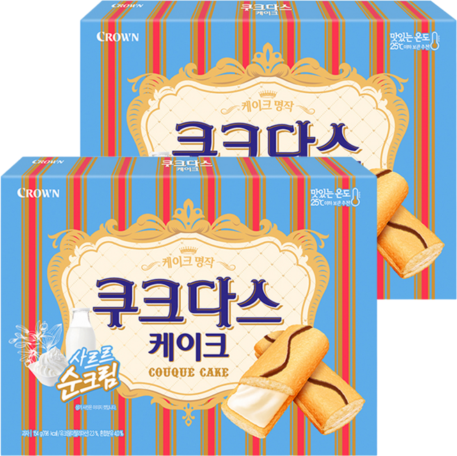 쿠크다스 케이크, 154g, 2개