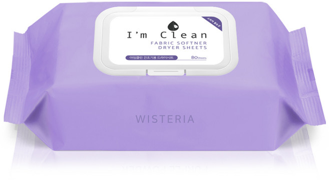 아임클린 건조기 시트 섬유유연제 위스테리아향, 80매, 1개