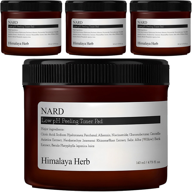 나드 약산성 필링 토너 패드 140ml, 70매입, 4개