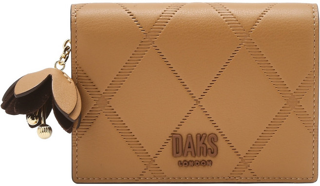 닥스 여성용 아가일 지폐 수납 가능 소가죽 2단 카드지갑 DCWA6E823I2