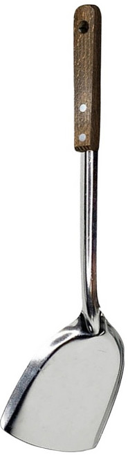 ezHome 家庭生活的達人 430合柄煎匙 大, 銀色 + 咖啡色, 1支