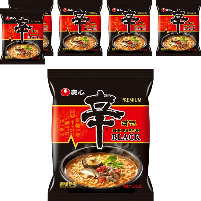 NONGSHIM 農心 頂級辛拉麵 微辣牛骨湯味 130g, 6包