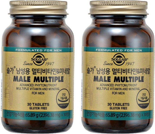 솔가 남성용 멀티비타민 & 미네랄 2196.38mg, 30정, 2개
