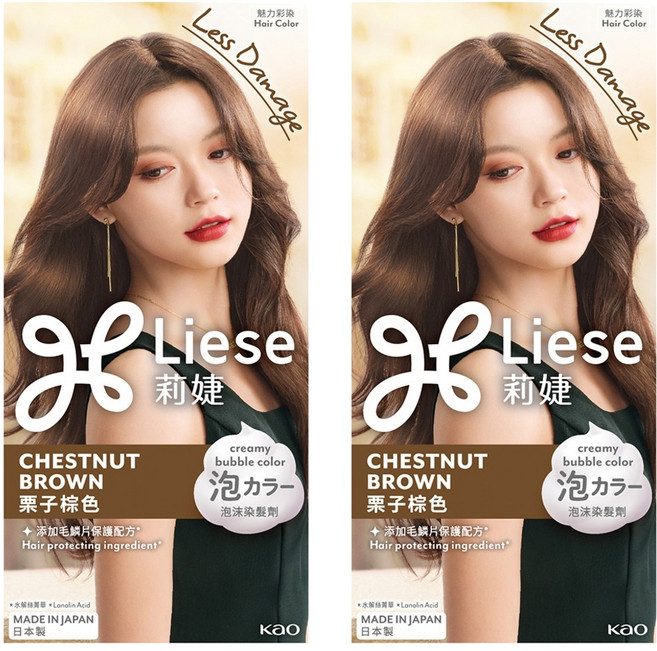 Liese 莉婕 泡沫染髮劑, 栗子棕色, 2個