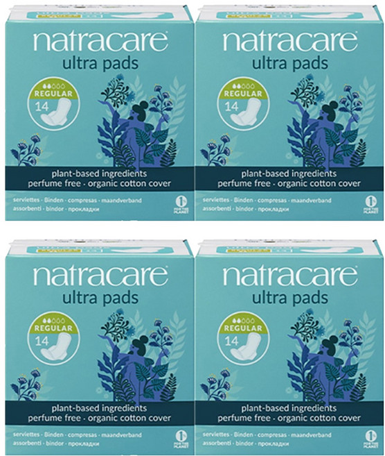 나트라케어 울트라 패드 생리대 날개형 레귤러, 소형, 14개입, 4개