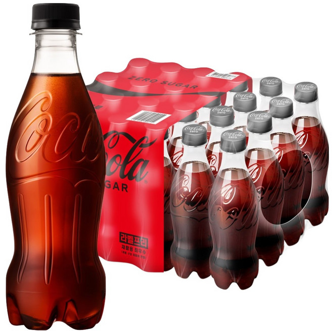 코카콜라 제로 무라벨, 370ml, 24개