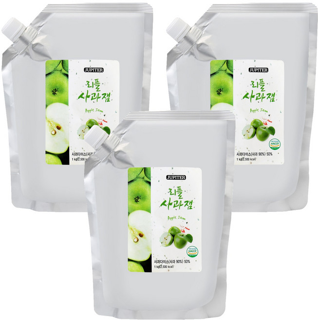 쥬피터 리플 사과잼, 1kg, 3개