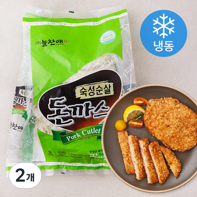 늘찬애 숙성순살 돈까스 10개입 (냉동), 1.5kg, 2개