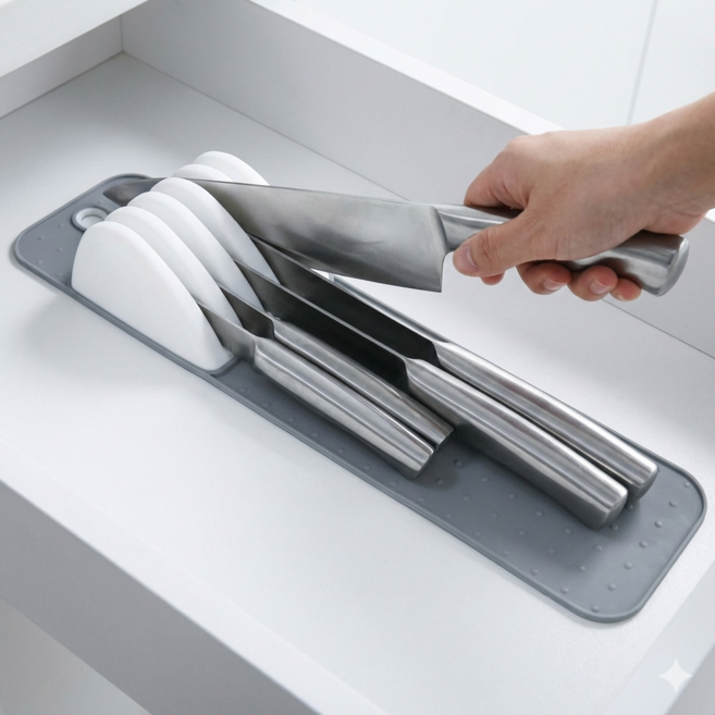 달콤무드 주방 실리콘 칼 받침대, 그레이, 1개