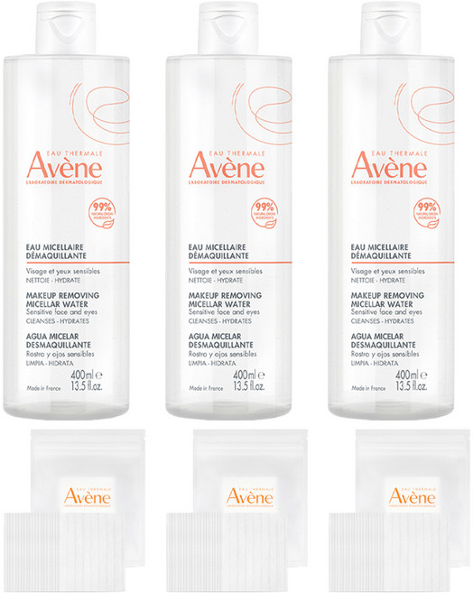 아벤느 미셀라 클렌징 워터 + 화장솜 20매, 3개