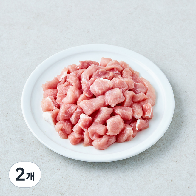 하이포크 무항생제 인증 한돈 등심 카레짜장용 (냉장), 2개, 300g