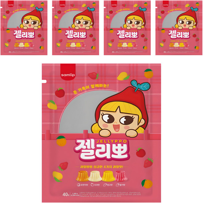 삼립 젤리뽀 40개입, 2.4kg, 5개
