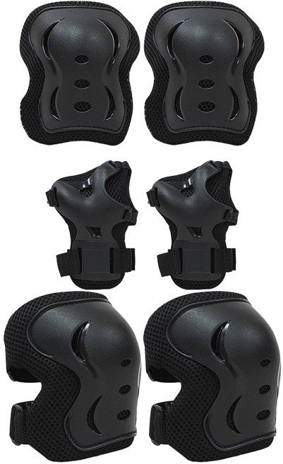 스피드스타 보호대 손목 2p + 팔꿈치 2p + 무릎 2p, 블랙, 1세트