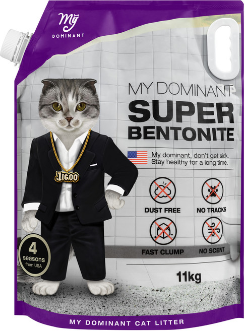 마이도미넌트 응고형 벤토나이트 고양이모래 퍼플 지구, 11kg, 1개, 무향