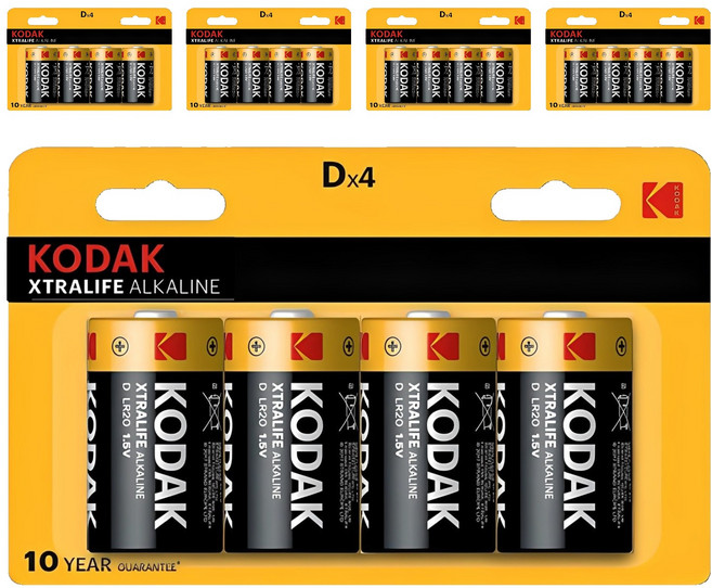 코닥 알카라인 엑스트라라이프 D형 건전지, 4개입, 5개