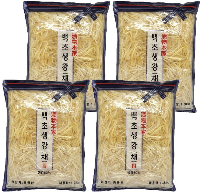 토호식품 백초생강 채, 1.3kg, 4개