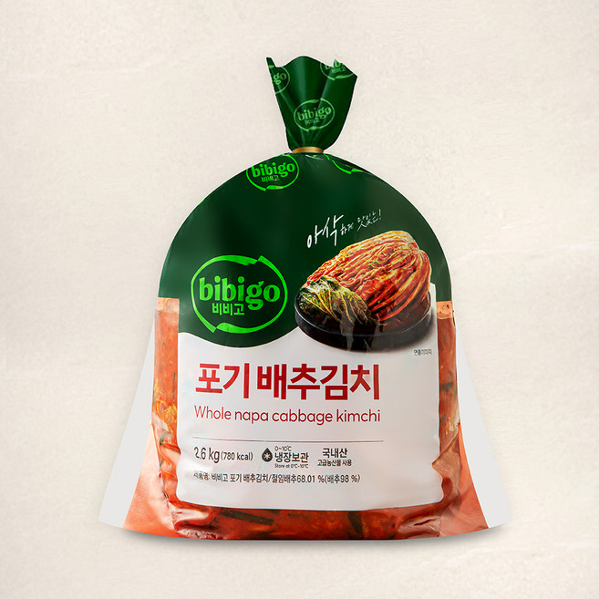 비비고 포기 배추김치, 2.6kg, 1개