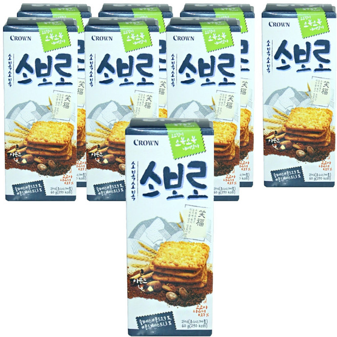 크라운 소복소복 소보로 과자, 60g, 8개