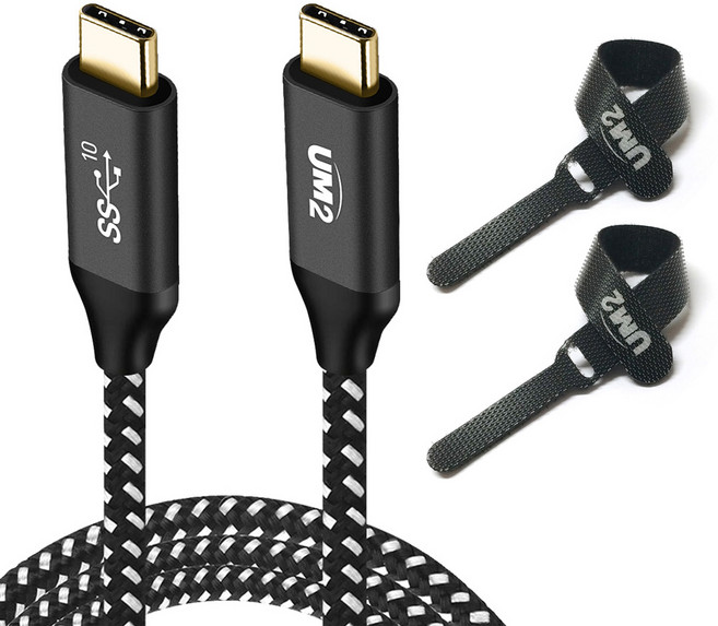 유엠투 C to C PD 100W 고속 충전 케이블 CPD100W, 블랙, 1개, 2m